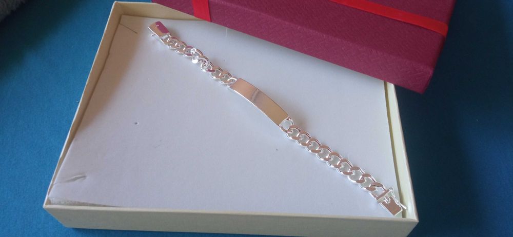Нов, много масивен, сребърен ланец в кутия