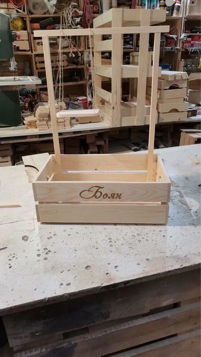 Синьо бебешко гардеробче за кръщене, погача , изписване