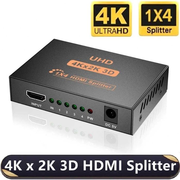 HDMI Splitter 1x4 cu alimentare 1 INPUT - 4 OUTPUT 1.4V suporta 4K UHD
