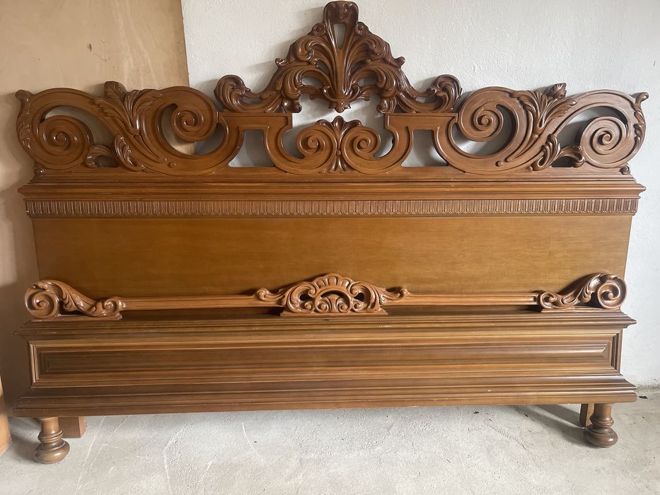 Pat lemn masiv+noptiere+somiera