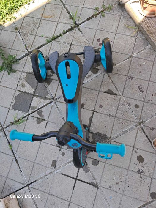 Детска триколка/ колело 4 в 1 Globber - Trike Explorer, синьо-зелена