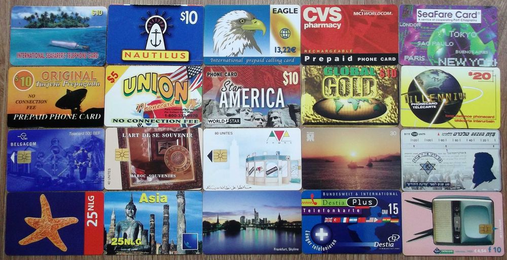 Lot 20 cartele telefonice straine diferite tari si 4 Romania cu SIM
