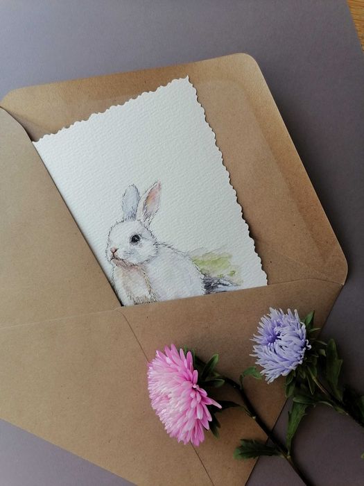 Открытка в подарок (акварель)