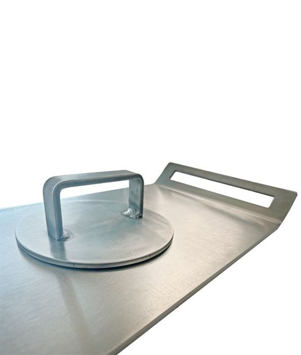 Plită Grătar Profesională INOX Alimentar 316 (6mm grosime) + CADOU Presă Smash Burger