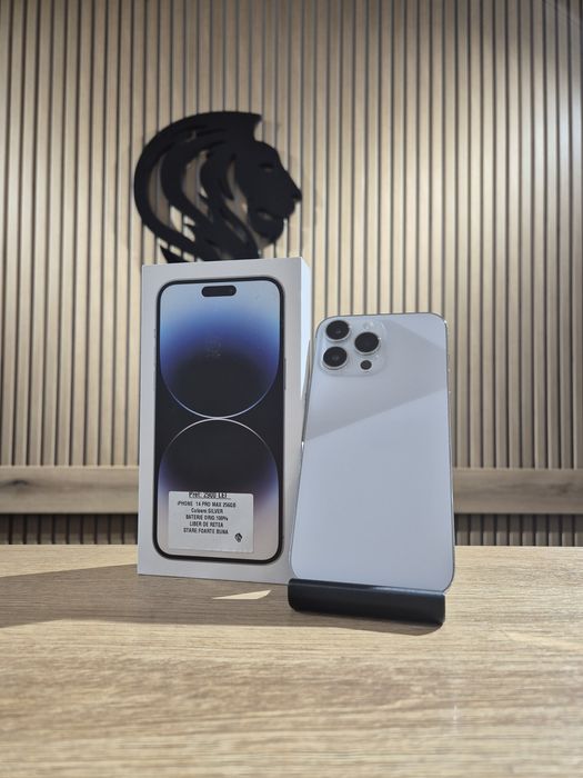 iPhone 14 Pro Max 256gb Silver Neverlocked Bat 100% Originala/Garantie