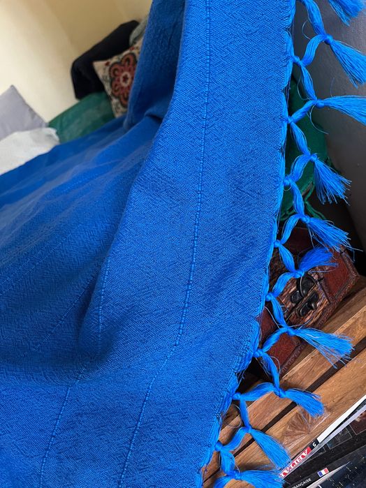 Тъкана синя Кувертюра