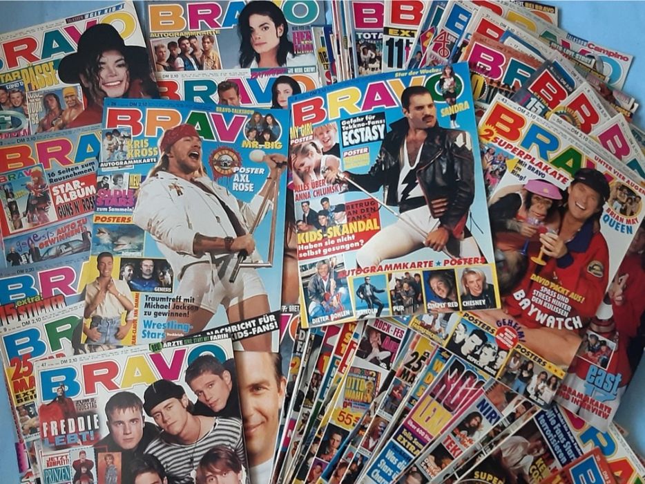 Голяма Колекция Стари Немски Списания BRAVO / POPCORN 175 Броя