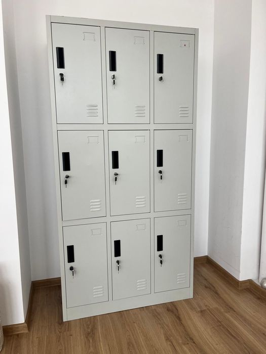 Dulap metalic vestiar cusetat 1800x900x450mm 3x3 cu 9 usi securizat