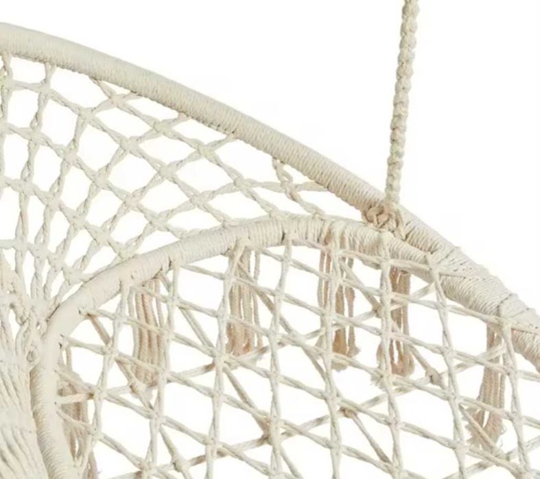 Луксозна Двойна бежова градинска люлка за двама с възглавница