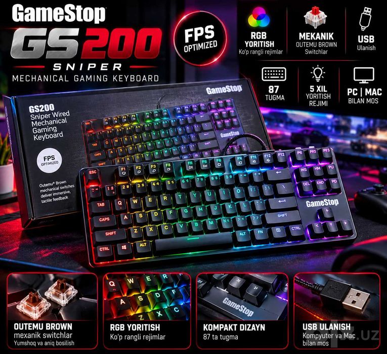 GameStop GS200 Sniper mexanik RGB gaming klaviatura