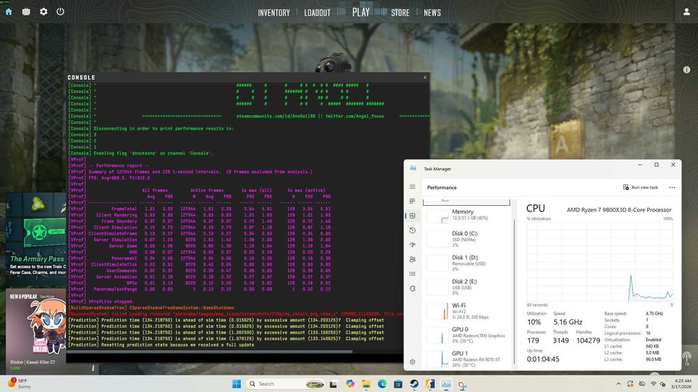 PC Gaming Ryzen 7 9800X3D RX 9070 XT 32GB RAM