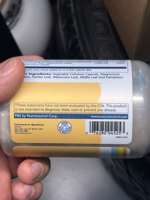 Solaray Cal-Mag Citrate 1:1 Ratio 180 капсул