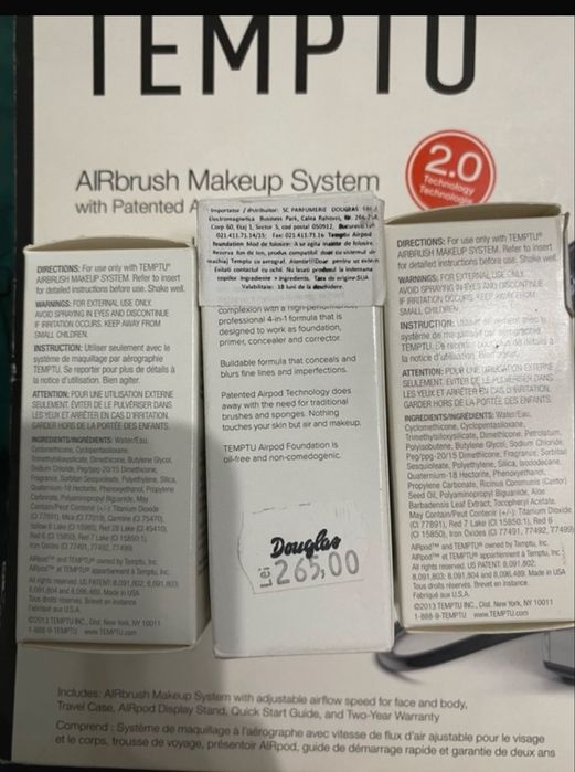 Aerograf machiaj temptu+ fond de ten, iluminator si blush