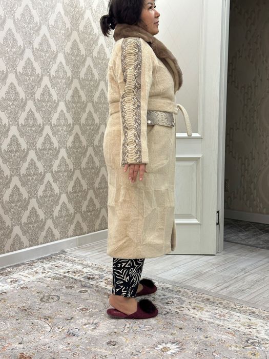 Шуба, альпака, оверсайз, натуральный питон