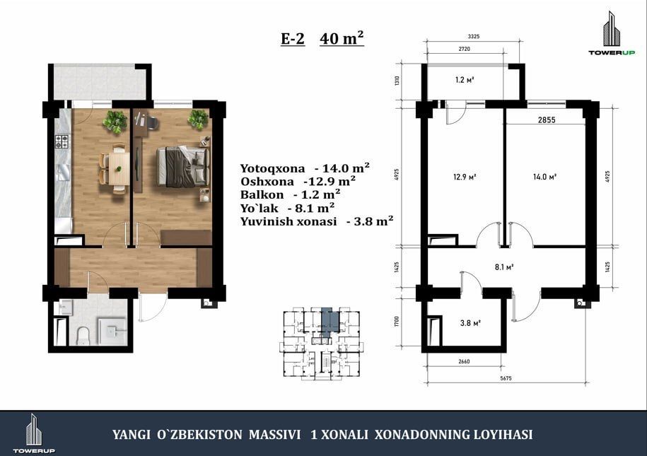TowerUP subsidiya ipoteka tayyor uyla podklyuch remont