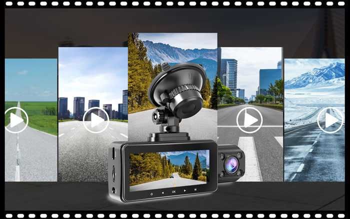 Camera Auto 3 Canale 4K Lanmodo D1(Fata+Interior+Spate)GPS & WiFi 5GHz