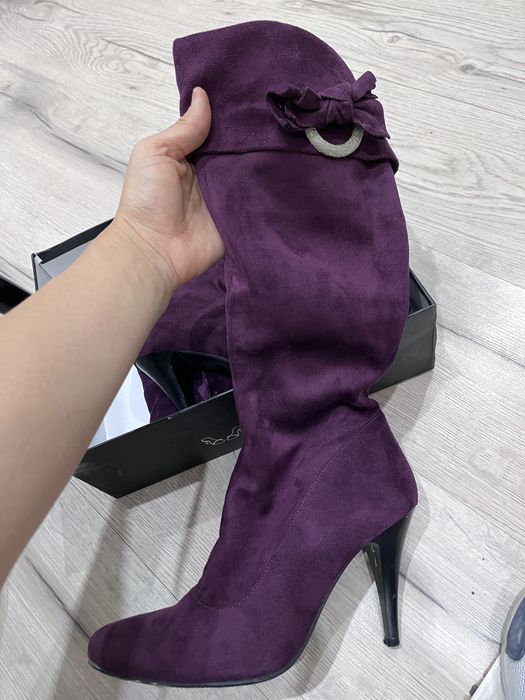 Сапоги замшевые