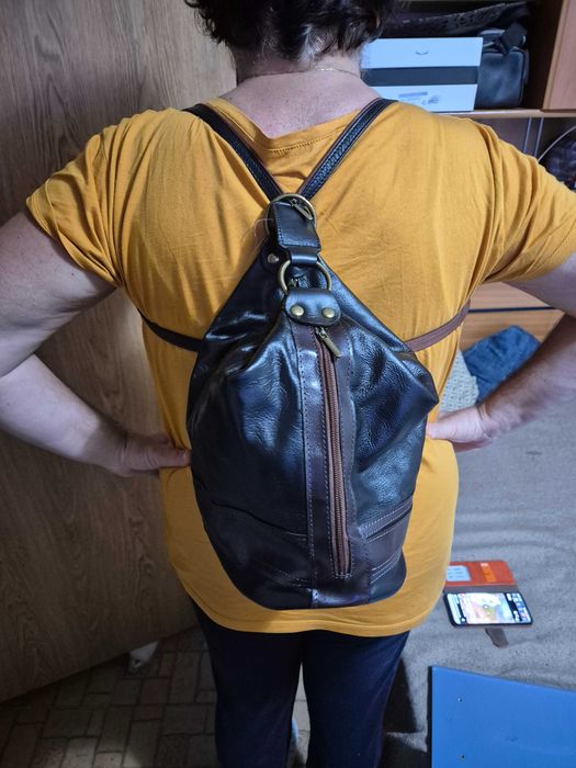 Geanta DASHA / mini rucsac, noua, piele naturala