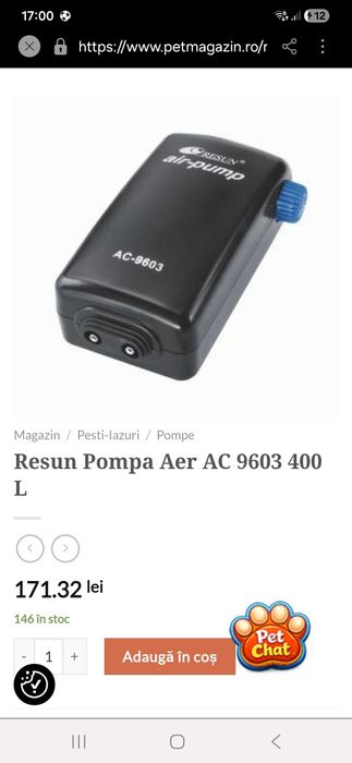 Pompa aer acvariu