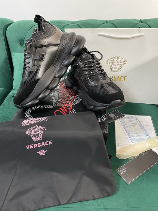 Adidasi Versace Chain Reaction piele naturala Full Box colectie noua