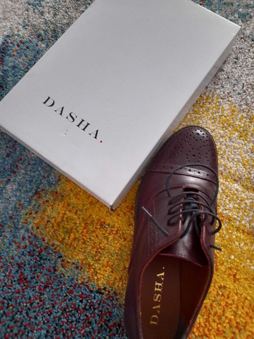 pantofi piele naturala oxford bordo dasha