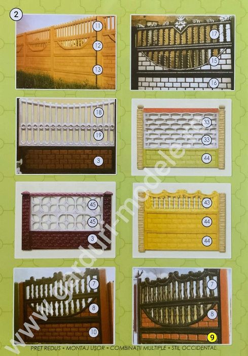 Placi pentru garduri. Panouri beton armat Harlau. Livrare rapida .