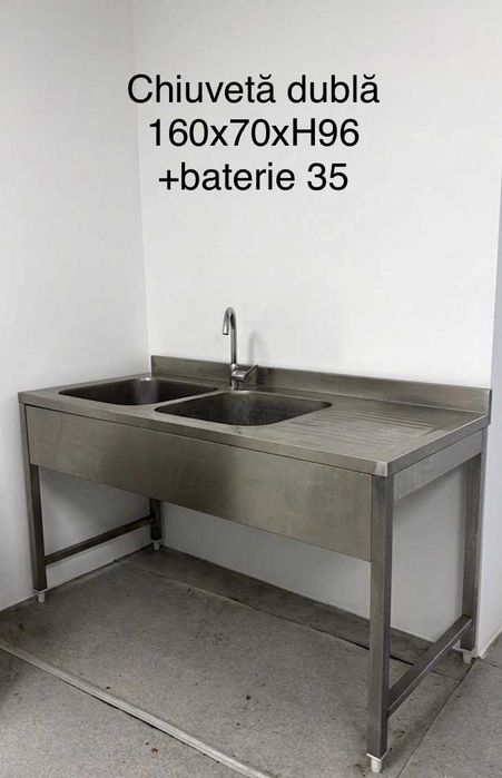 Chiuvetă profesională - cu 2 cuve
