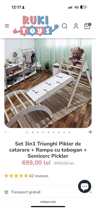 Set 3 in 1 Triunghi Pickler de catarare + Rampa + Semicer + Perna