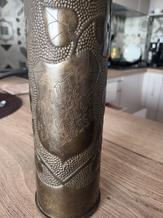 Trench art WWI – obuz Berndorfer 8 cm, front italian (Valbella)