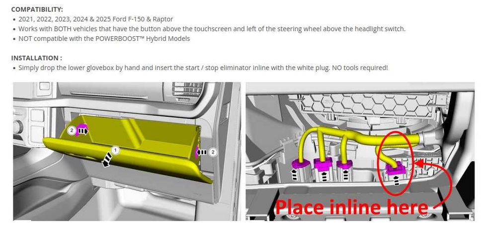 F150 (21-25') Start / Stop Eliminator