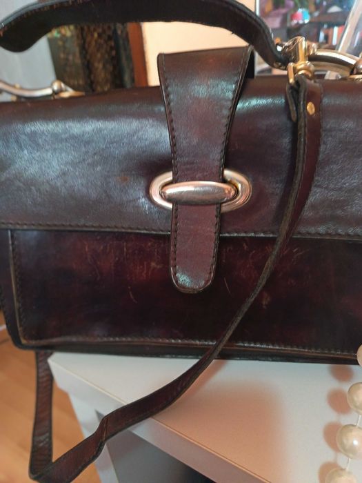 Geantă damă piele naturală maro vintage – preț bun!