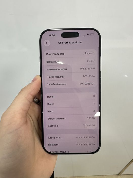 Iphone 16 pro 256gb 92% black