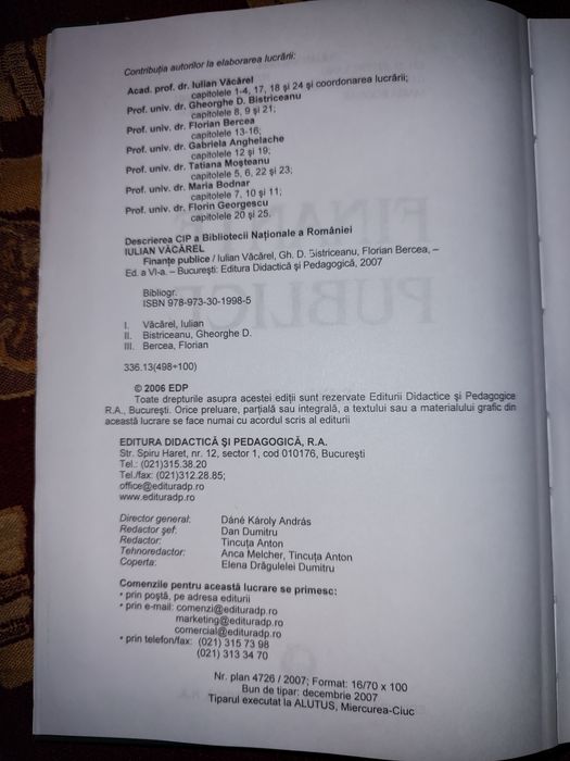 Finanțe publice Ediția aVI a