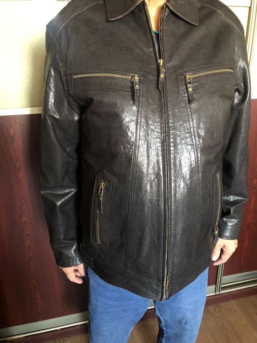 Мужская натур.кожаная куртка 48 р.
