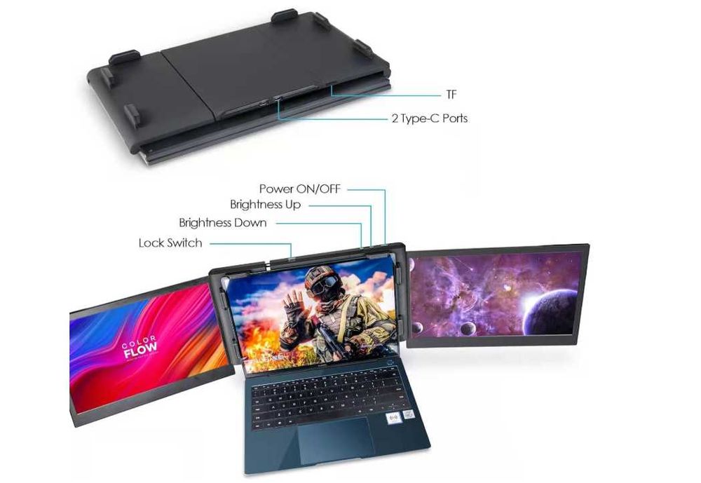 TeamGee P2 PRO Tri Screen FULL HD IPS Tip C