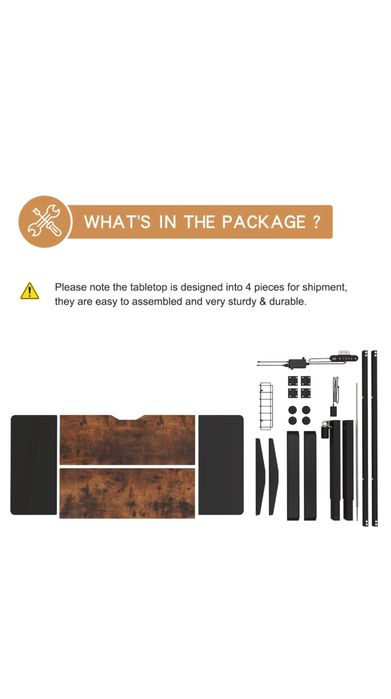 Birou reglabil electric pe inaltime 160cm latime nou la cutie MDF otel