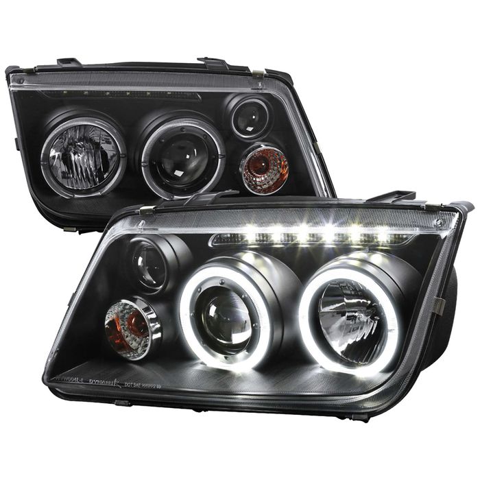 Фарове VW Бора Лед Тунинг нови тъмни Bora Led angle eyes Черни