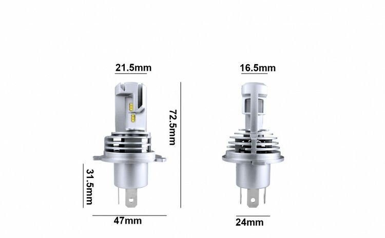 Două Becuri Led Zes H4-Hb2-9003 (două faze ) 55W/12000Lm/6500K