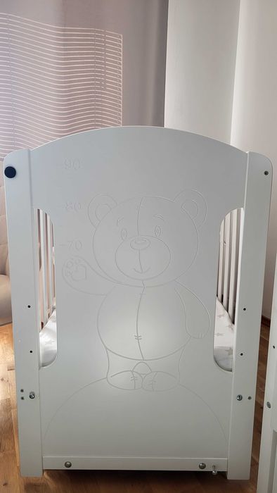 Дървено легло с мече Арбор и матрак Sonel