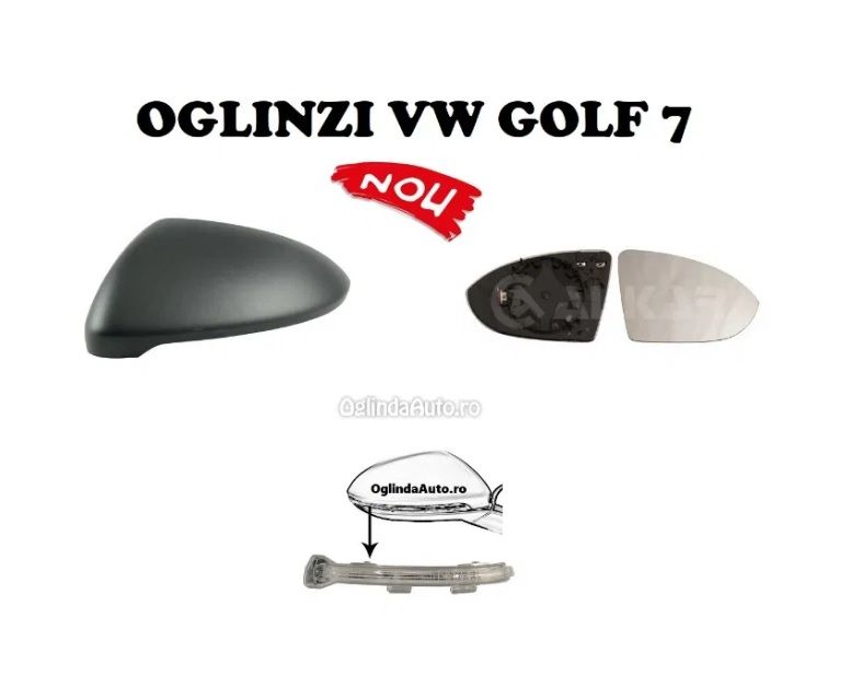 Oglinda VW Golf 7 geam sticla oglinzi cu suport prindere si incalzire