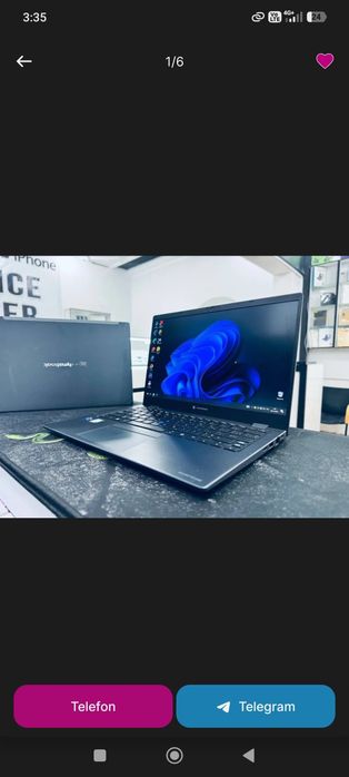Dynabook cor i7 8/256gb