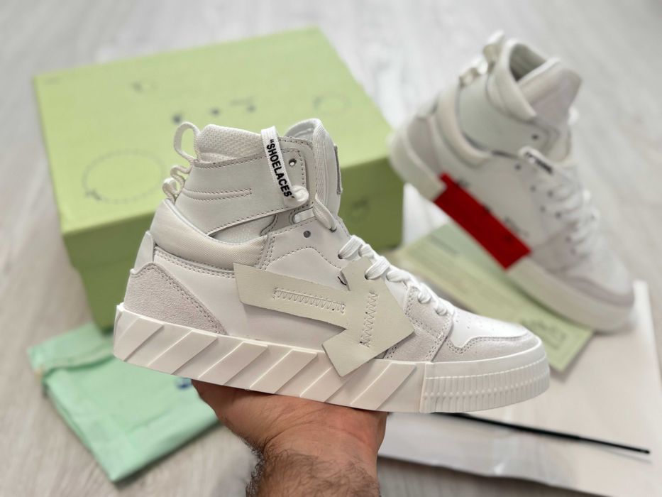 Adidasi OFF WHITE - High White SNEAKERS Premium din Piele Full Box NOI
