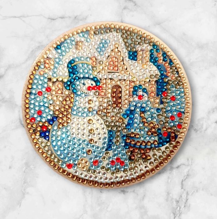 Suporturi pentru cană stil mozaic cu diamante de Crăciun