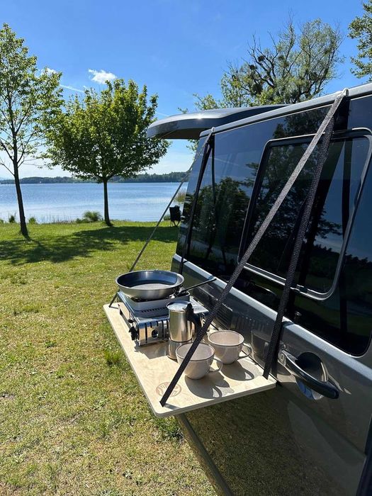GLAMPTRAY® Висяща маса за къмпинг, за кемпери, Плъзгаща се врата, Регулируема височина, 80x35x1.5 см