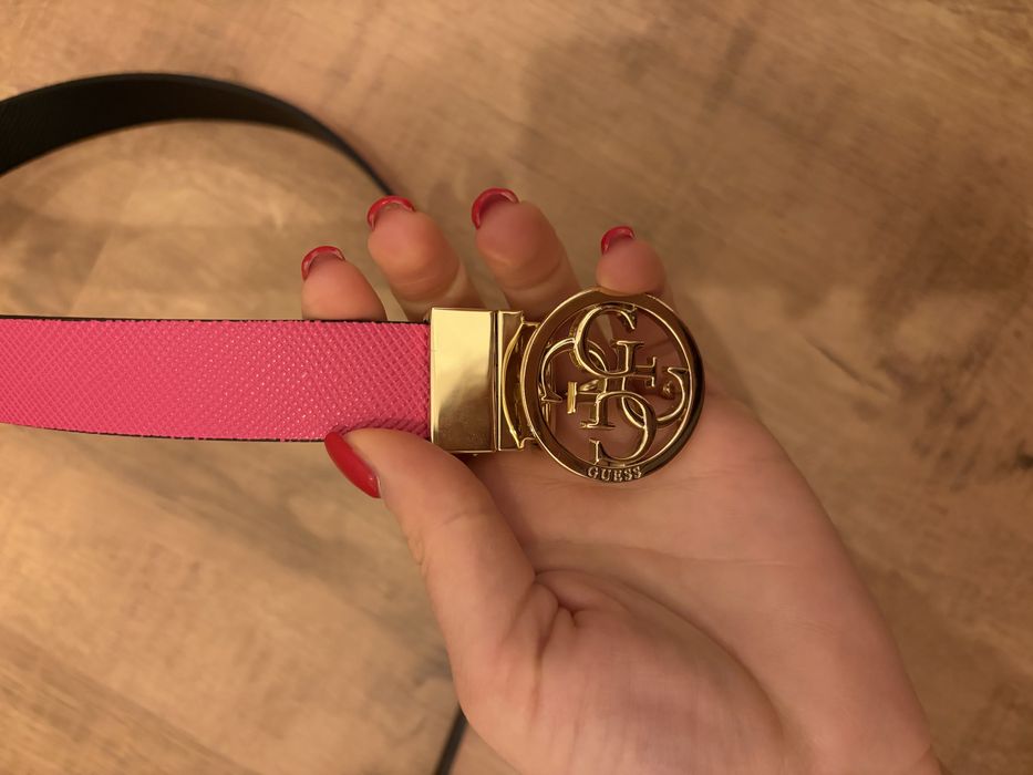 Колан Guess - два цвята розово и черно