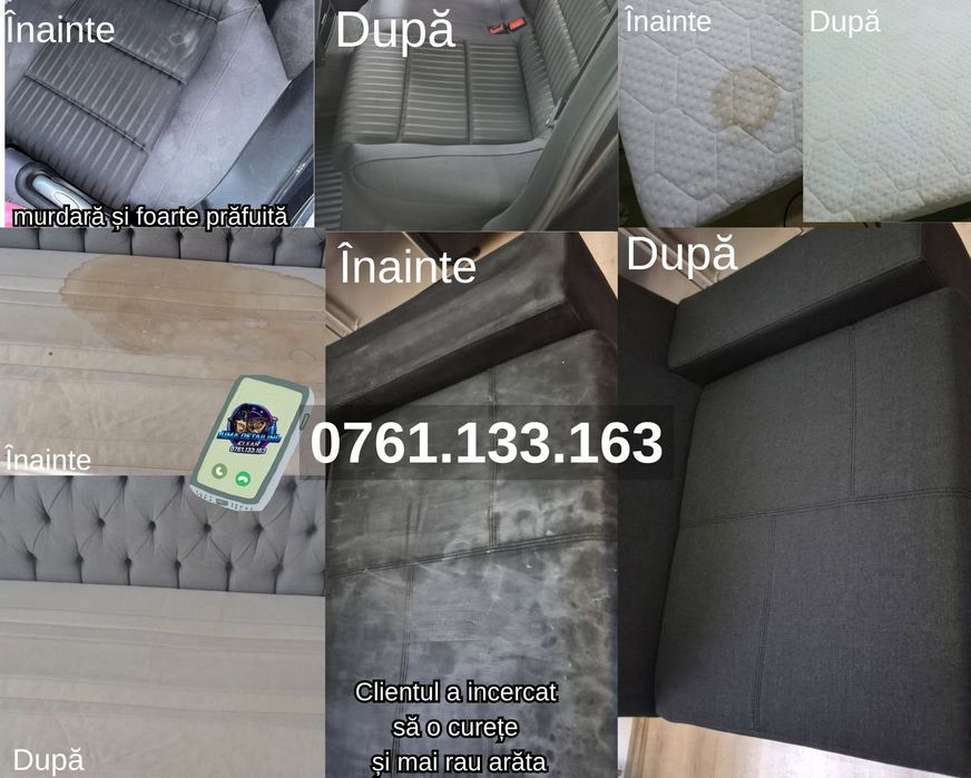 Curatare Profesionala  Canapele Saltele Fotolii si Detailing Auto  programare rapida deplasare Bucuresti si Ilfov
