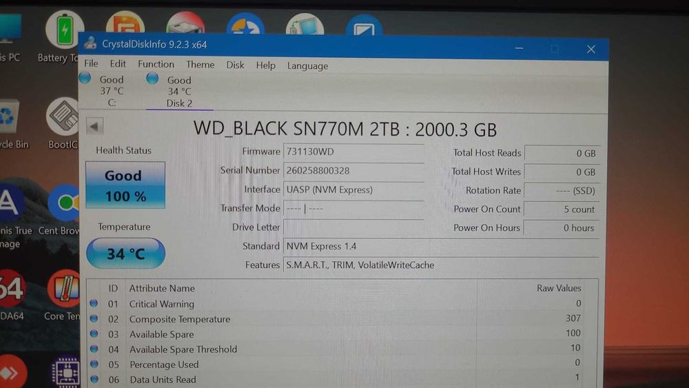 SSD WD Black SN770M de 2TB PCI Express 4.0 x4 M.2 2230 , mic de 30 mm , nou, original