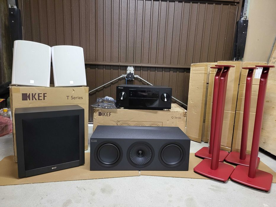 Аудио система KEF с Pioneer SC-2022 7.2 ресийвър, T2 съб, Q650c център