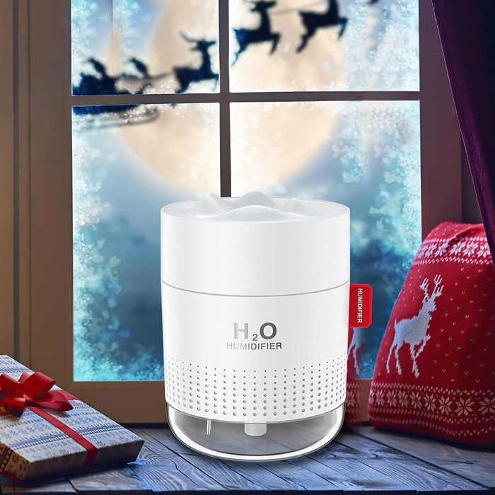 Kомпактен ултразвуков овлажнител H2O, 500мл, type C и LED нощна лампа