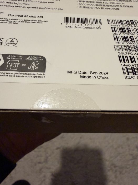 Router 5G Portabil NOU Acer Connect  Enduro M3 |  WiFi Mobil nano sim